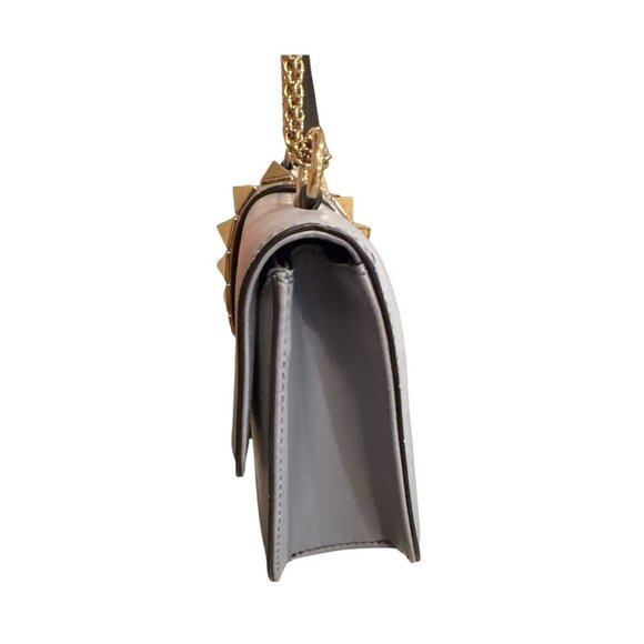 Valentino Garavani Blue Leather Rockstud Crossbody Bag With Gold Chain Strap EUC - Picture 5 of 9